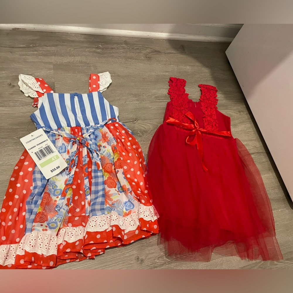 Beautiful red boutique dresses for young girl 4T - Picture 9 of 12